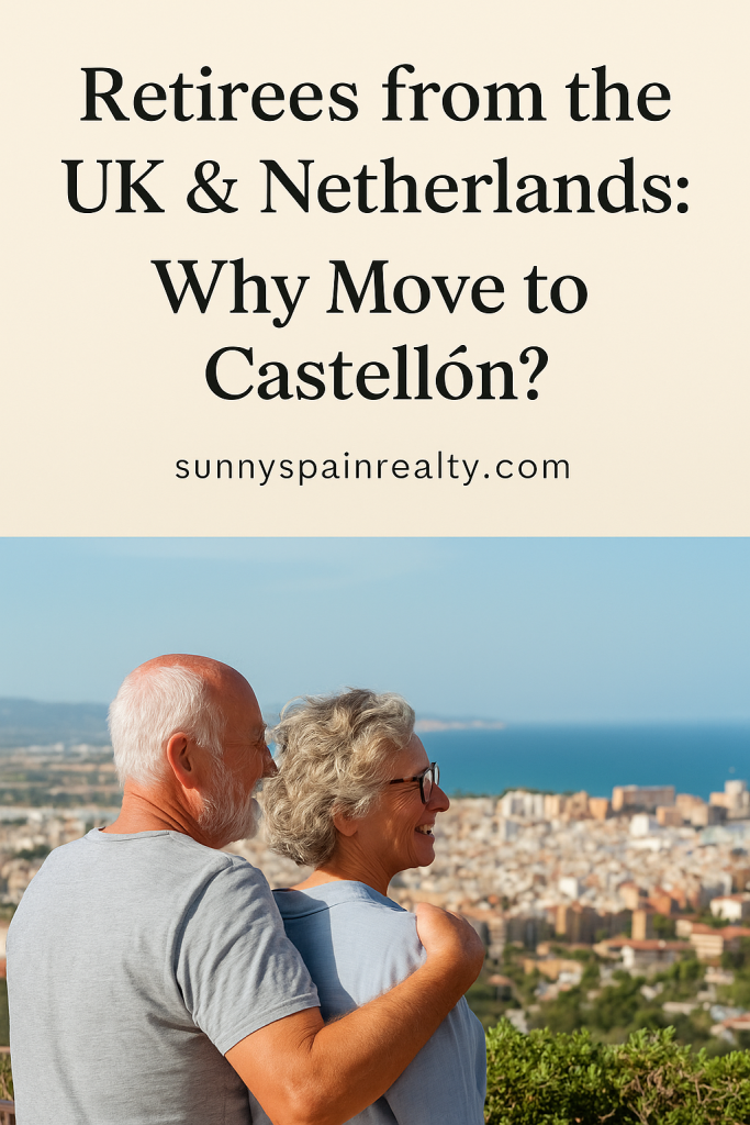 Retired couple from the UK and Netherlands enjoying the view of Castellón – why move to Spain for retirement